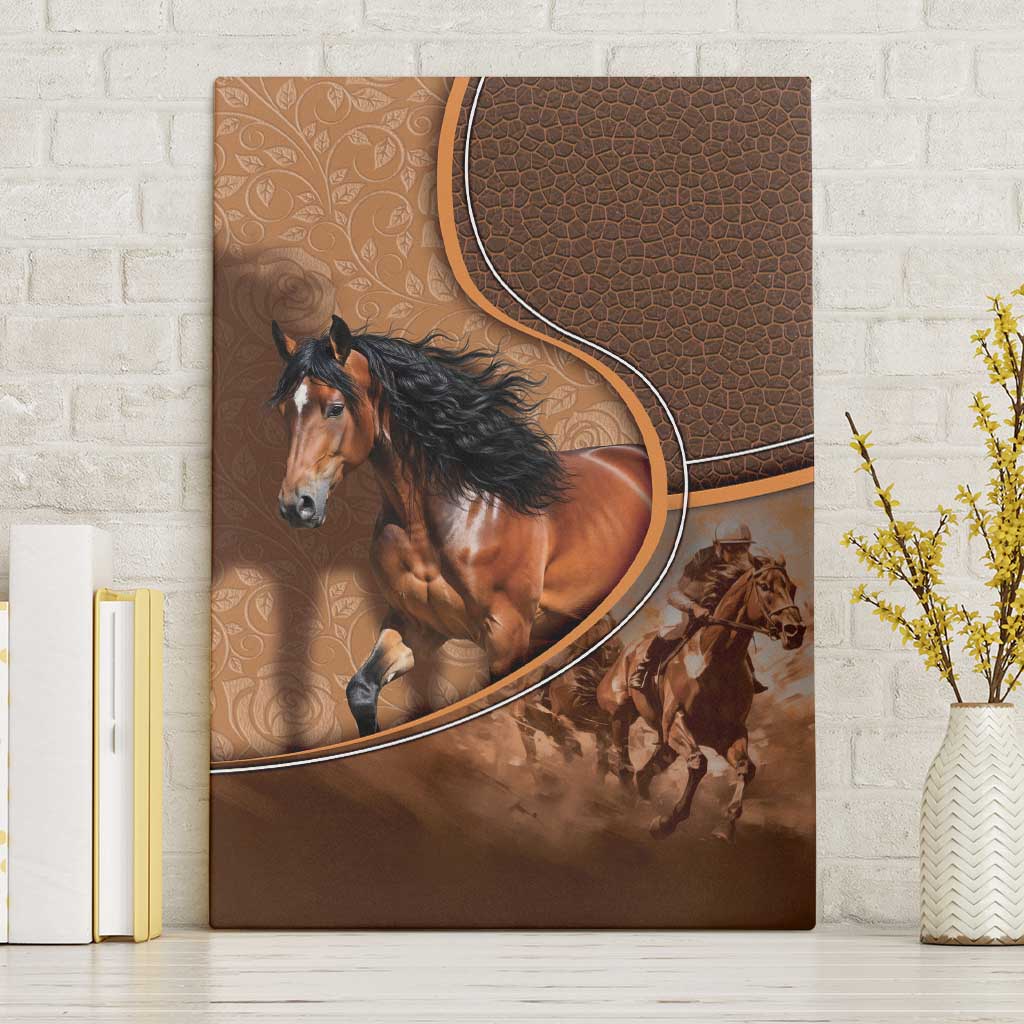 Horse Racing Canvas Wall Art Royal Race Leather Effect