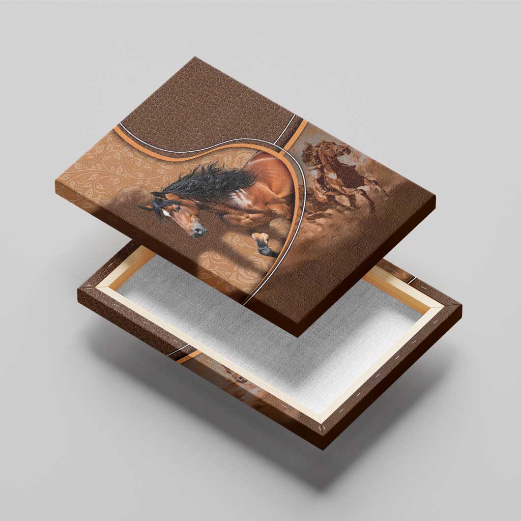 Horse Racing Canvas Wall Art Royal Race Leather Effect