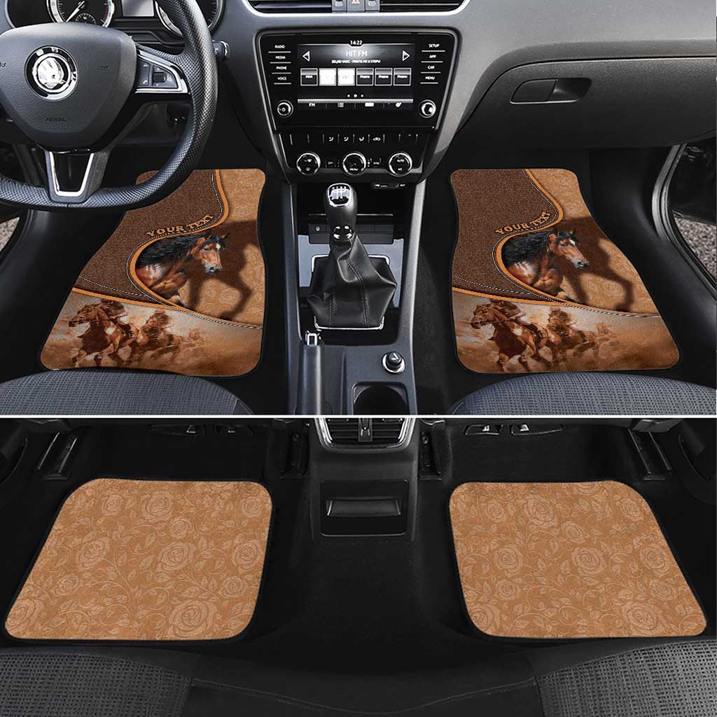 Personalized Horse Racing Car Mats Royal Race Leather Effect