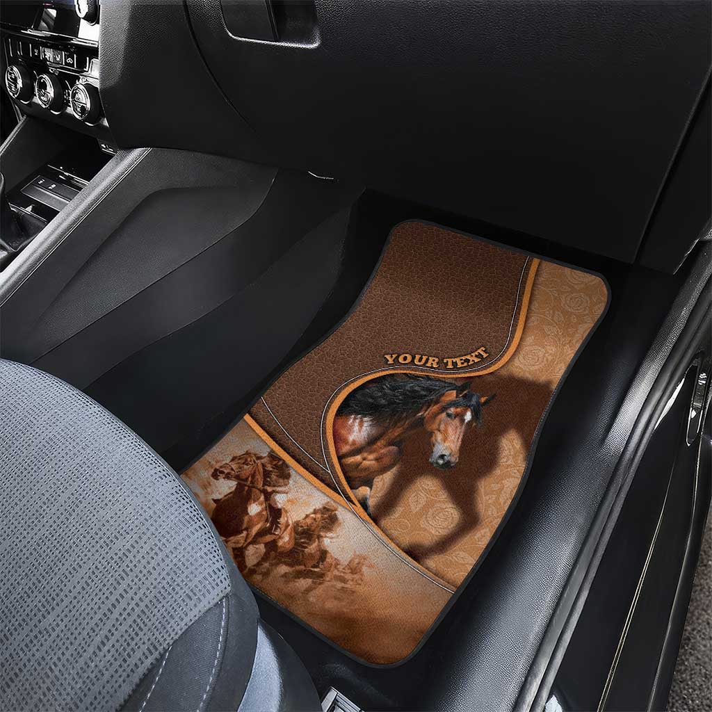 Personalized Horse Racing Car Mats Royal Race Leather Effect