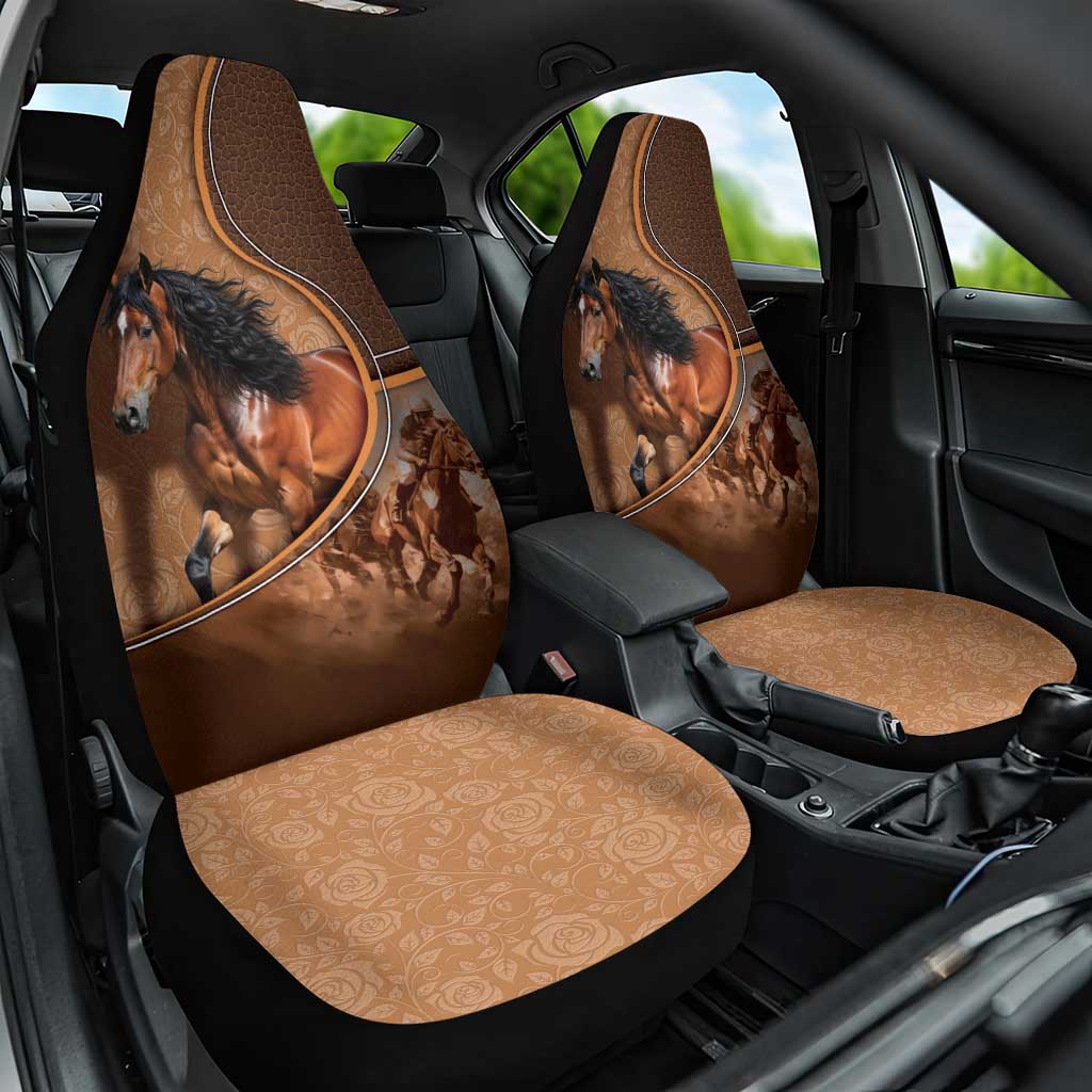 Horse Racing Car Seat Cover Royal Race Leather Effect
