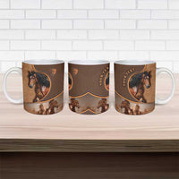 Personalized Horse Racing Ceramic Mug Royal Race Leather Effect