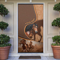 Personalized Horse Racing Door Cover Royal Race Leather Effect