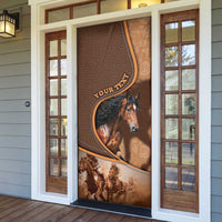 Personalized Horse Racing Door Cover Royal Race Leather Effect