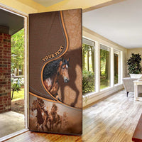 Personalized Horse Racing Door Cover Royal Race Leather Effect