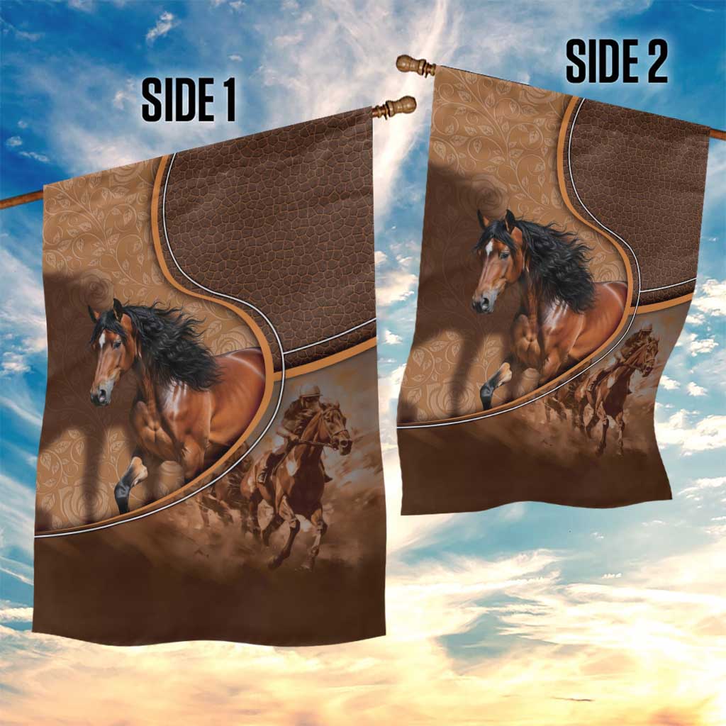 Horse Racing Garden Flag Royal Race Leather Effect