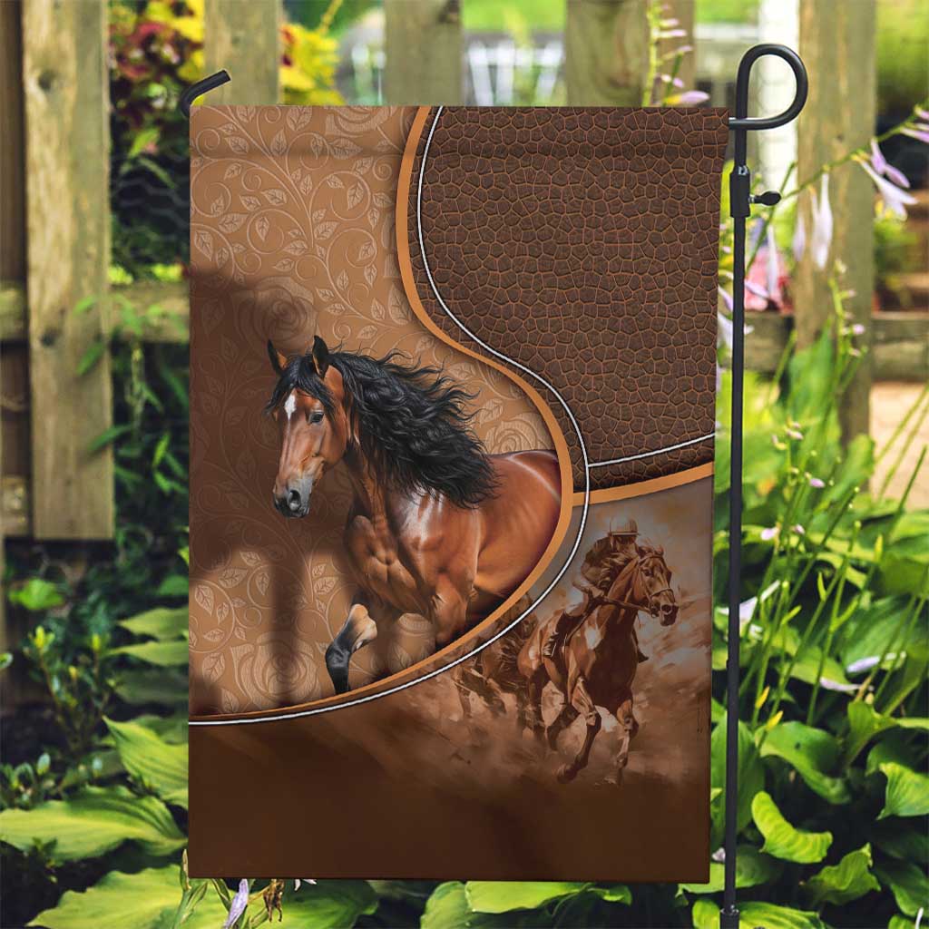 Horse Racing Garden Flag Royal Race Leather Effect