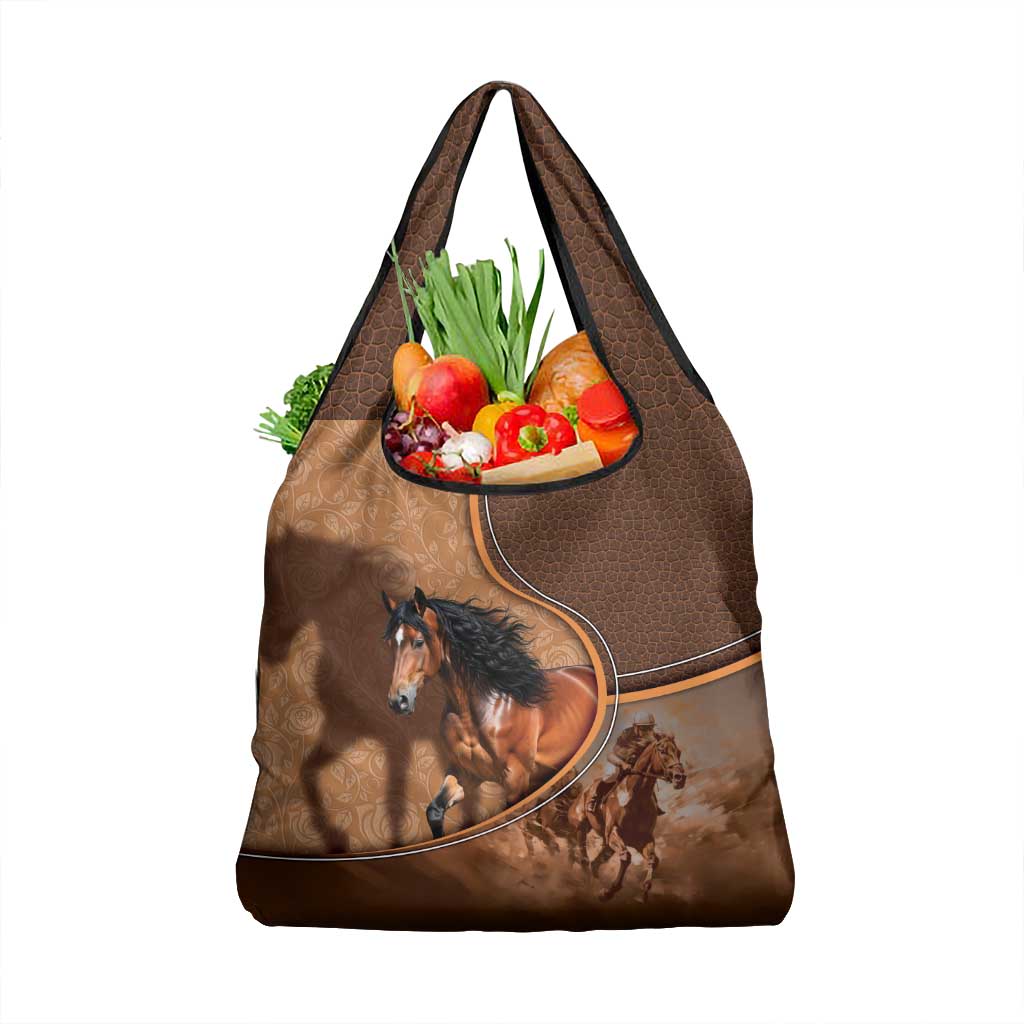 Horse Racing Grocery Bag Royal Race Leather Effect