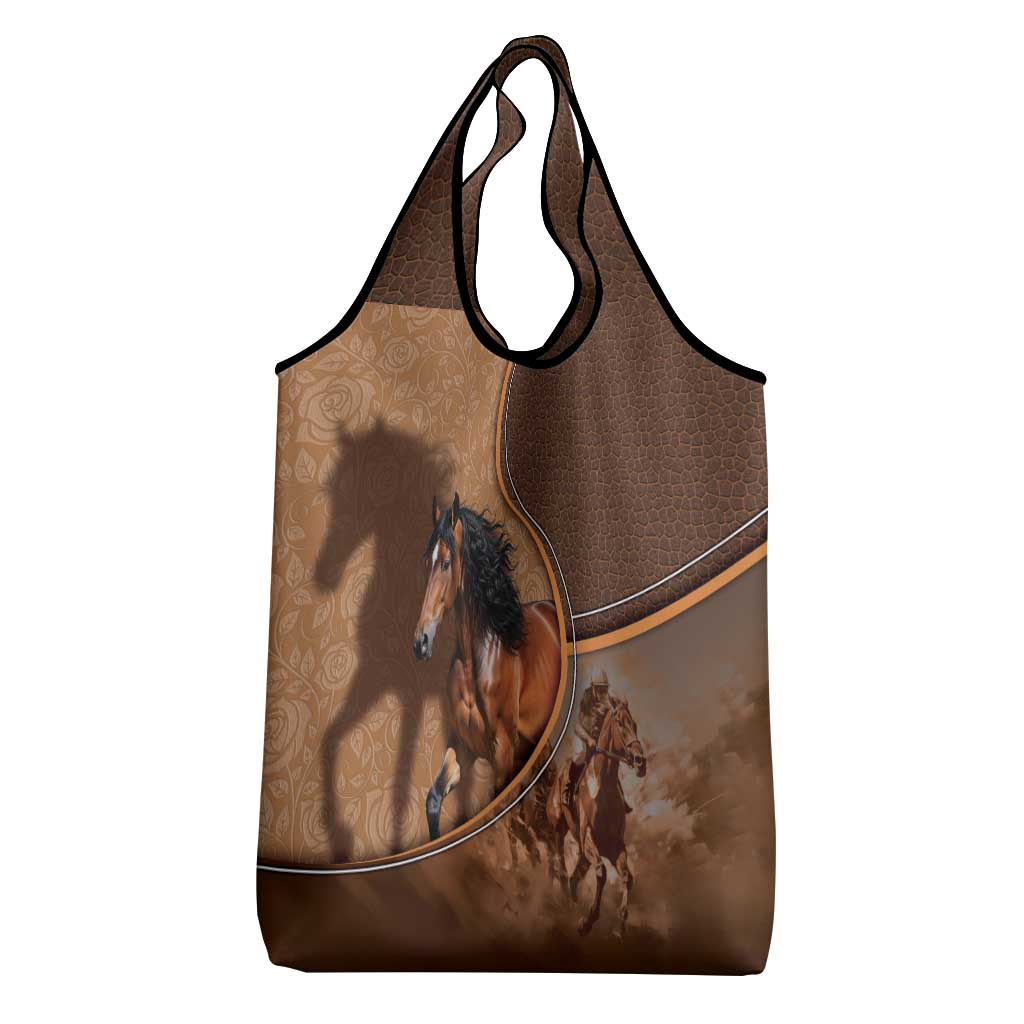 Horse Racing Grocery Bag Royal Race Leather Effect