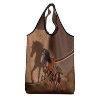 Horse Racing Grocery Bag Royal Race Leather Effect