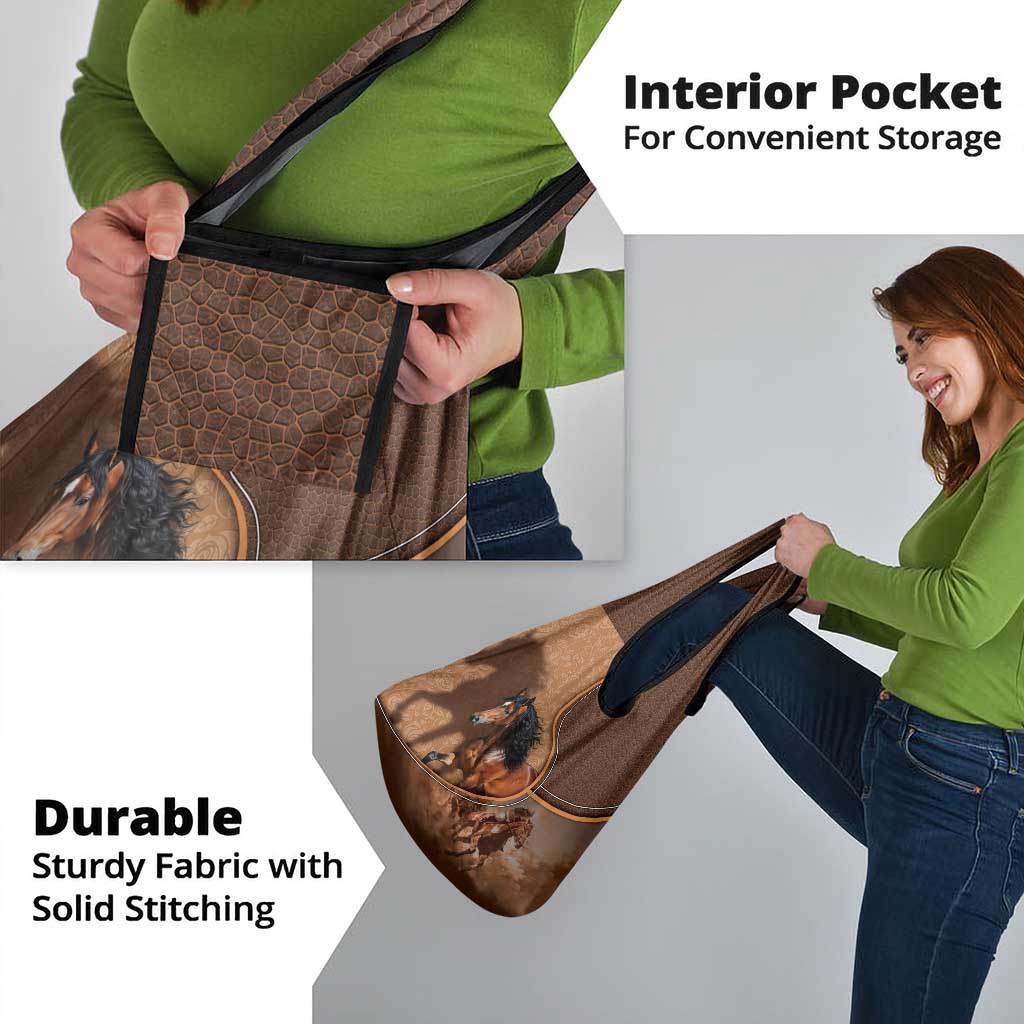 Horse Racing Grocery Bag Royal Race Leather Effect