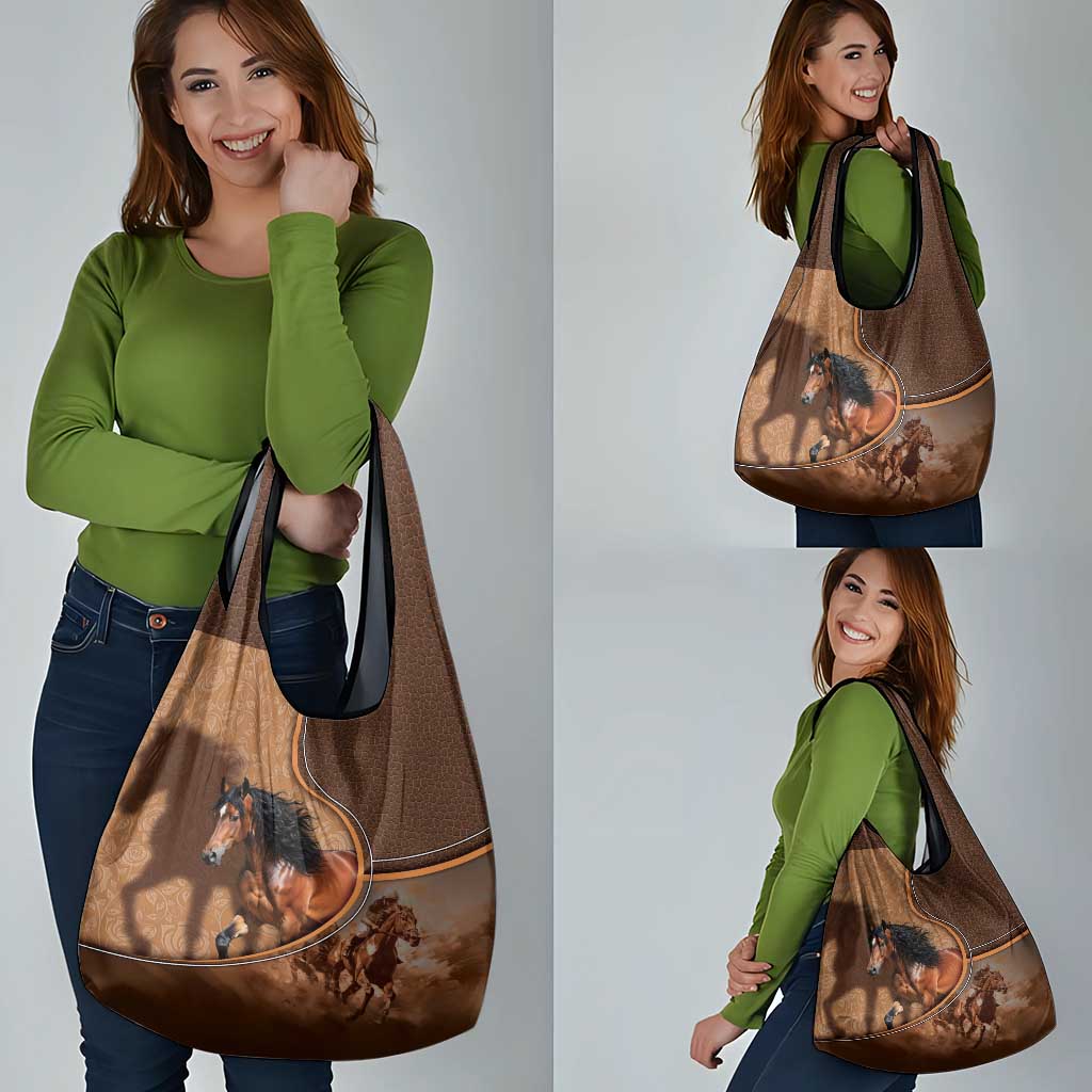 Horse Racing Grocery Bag Royal Race Leather Effect