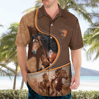Personalized Horse Racing Hawaiian Shirt Royal Race Leather Effect