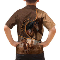 Personalized Horse Racing Hawaiian Shirt Royal Race Leather Effect