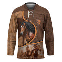 Personalized Horse Racing Hockey Jersey Royal Race Leather Effect