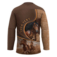Personalized Horse Racing Hockey Jersey Royal Race Leather Effect