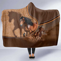 Horse Racing Hooded Blanket Royal Race Leather Effect