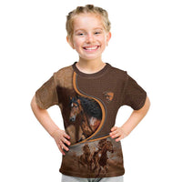 Personalized Horse Racing Kid T Shirt Royal Race Leather Effect