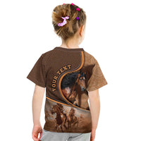 Personalized Horse Racing Kid T Shirt Royal Race Leather Effect