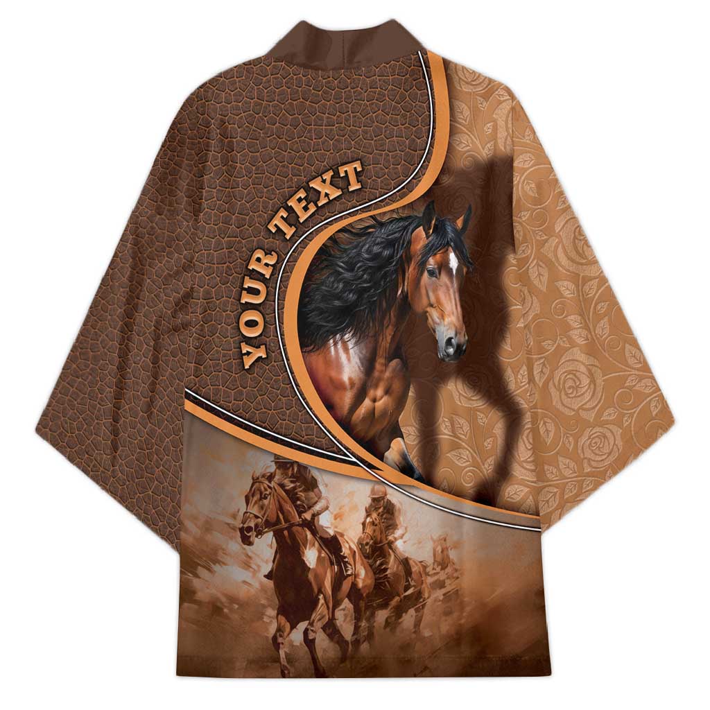Personalized Horse Racing Kimono Royal Race Leather Effect