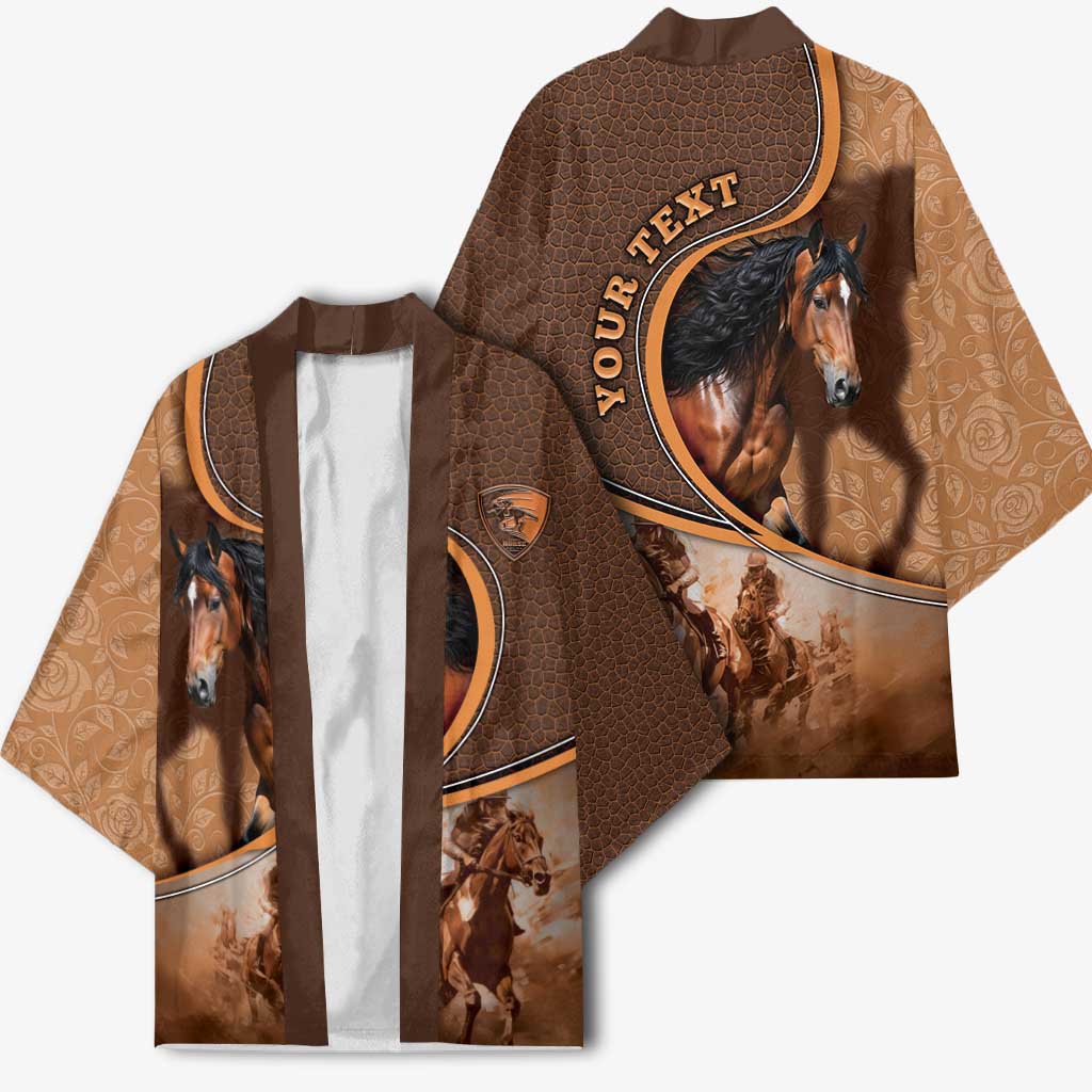 Personalized Horse Racing Kimono Royal Race Leather Effect