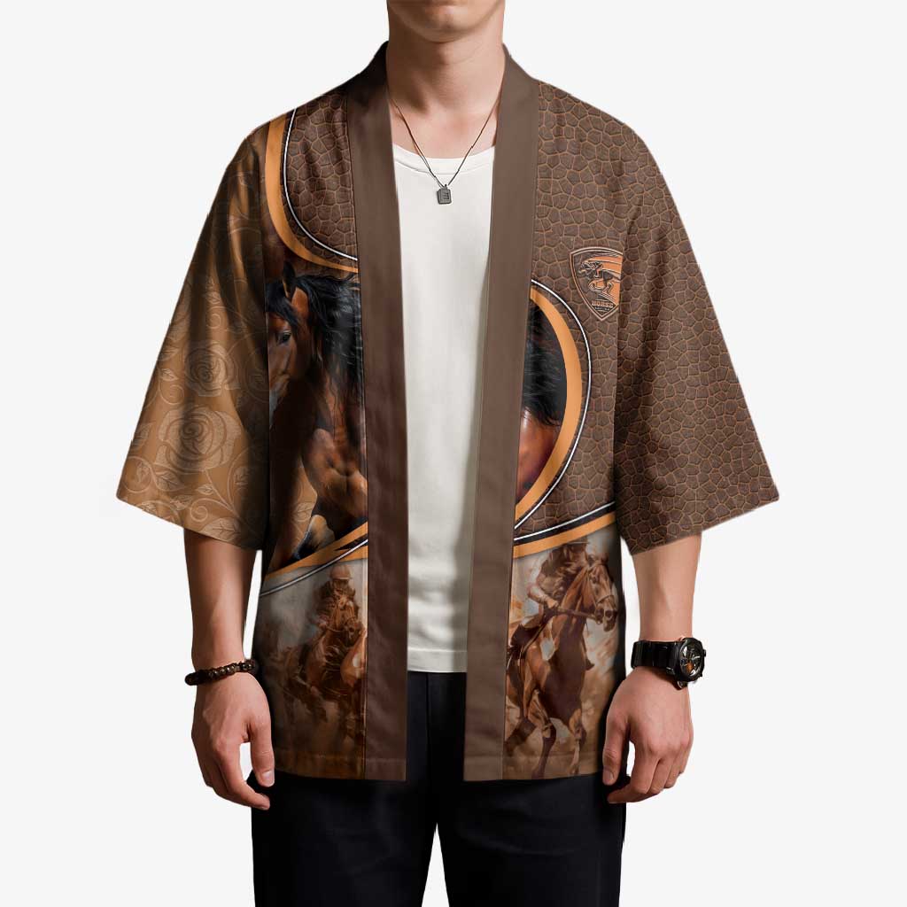 Personalized Horse Racing Kimono Royal Race Leather Effect