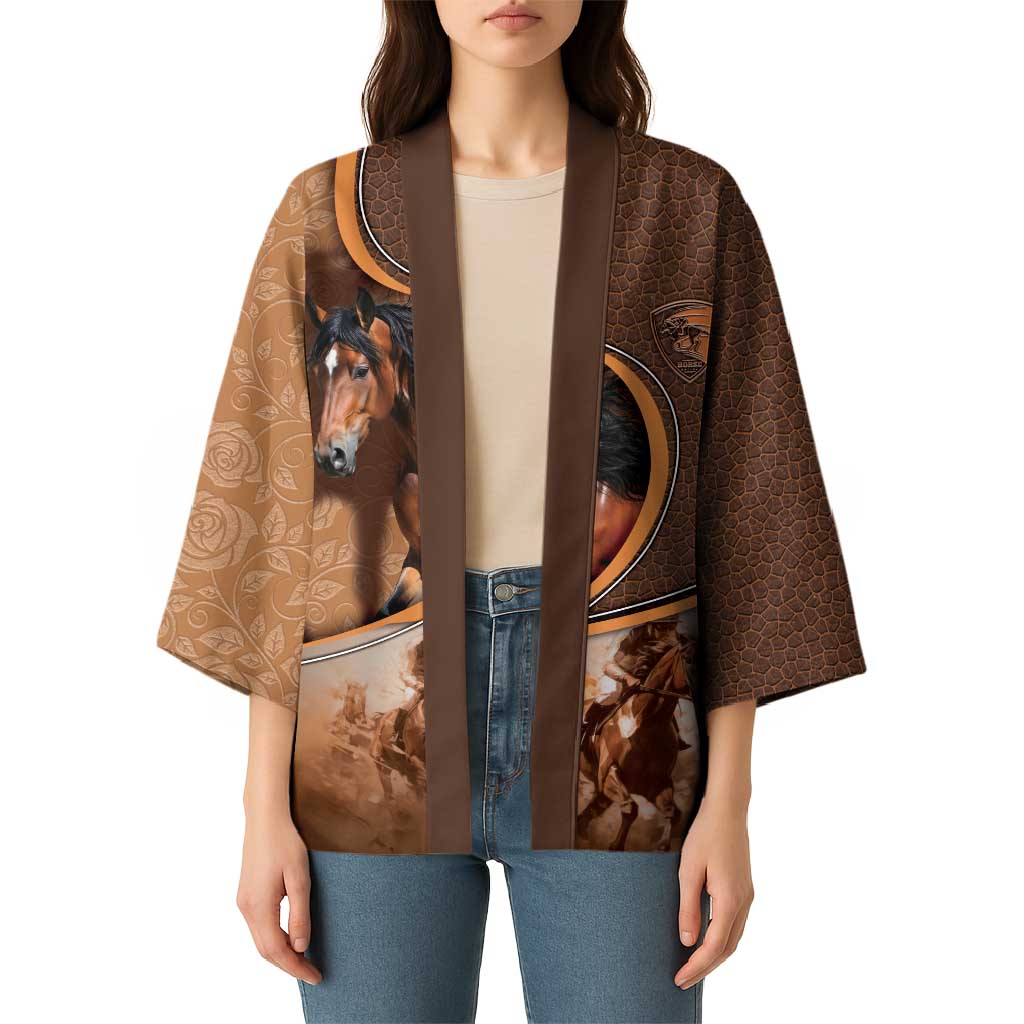 Personalized Horse Racing Kimono Royal Race Leather Effect