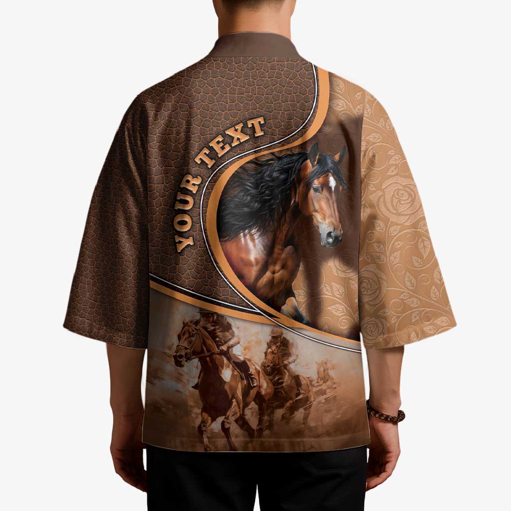 Personalized Horse Racing Kimono Royal Race Leather Effect