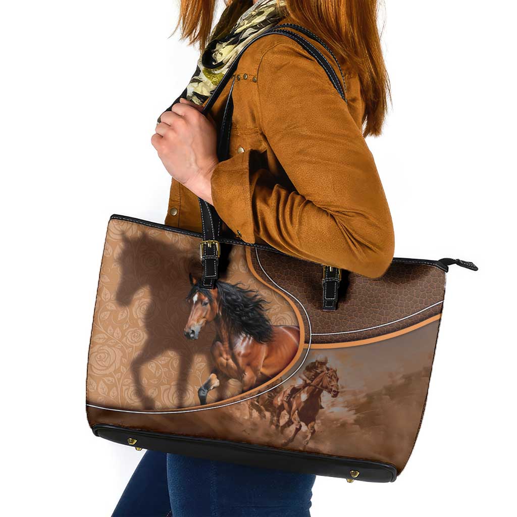 Horse Racing Leather Tote Bag Royal Race Leather Effect