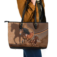 Horse Racing Leather Tote Bag Royal Race Leather Effect