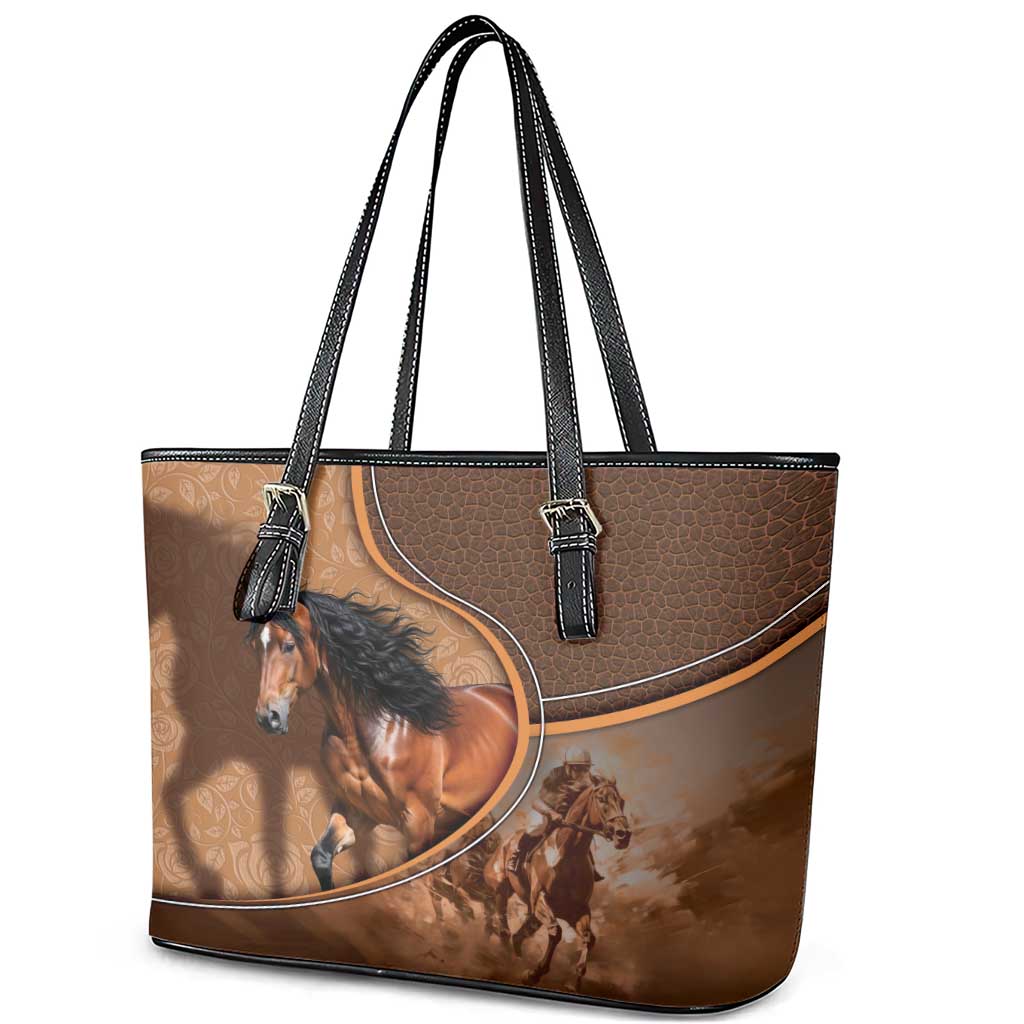 Horse Racing Leather Tote Bag Royal Race Leather Effect
