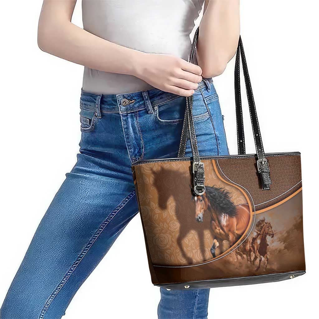 Horse Racing Leather Tote Bag Royal Race Leather Effect