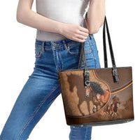Horse Racing Leather Tote Bag Royal Race Leather Effect