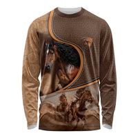 Personalized Horse Racing Long Sleeve Shirt Royal Race Leather Effect