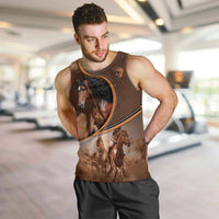 Personalized Horse Racing Men Tank Top Royal Race Leather Effect