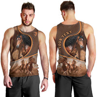 Personalized Horse Racing Men Tank Top Royal Race Leather Effect
