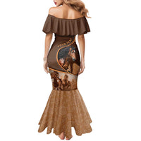 Personalized Horse Racing Mermaid Dress Royal Race Leather Effect