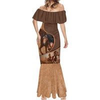 Personalized Horse Racing Mermaid Dress Royal Race Leather Effect