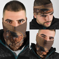Horse Racing Neck Gaiter Royal Race Leather Effect