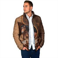 Personalized Horse Racing Padded Jacket Royal Race Leather Effect