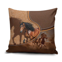 Horse Racing Pillow Cover Royal Race Leather Effect