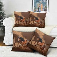 Horse Racing Pillow Cover Royal Race Leather Effect