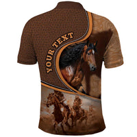 Personalized Horse Racing Polo Shirt Royal Race Leather Effect