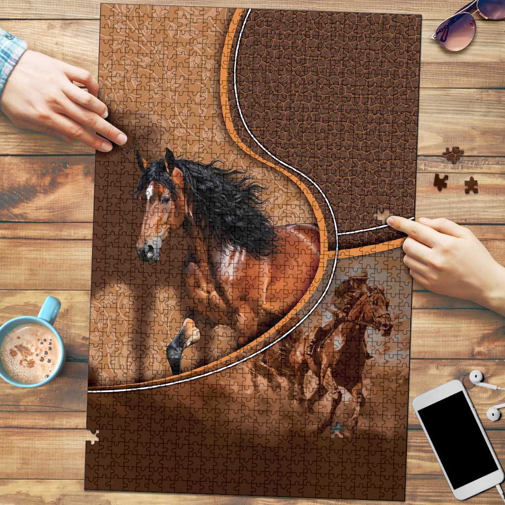 Horse Racing Puzzle Royal Race Leather Effect