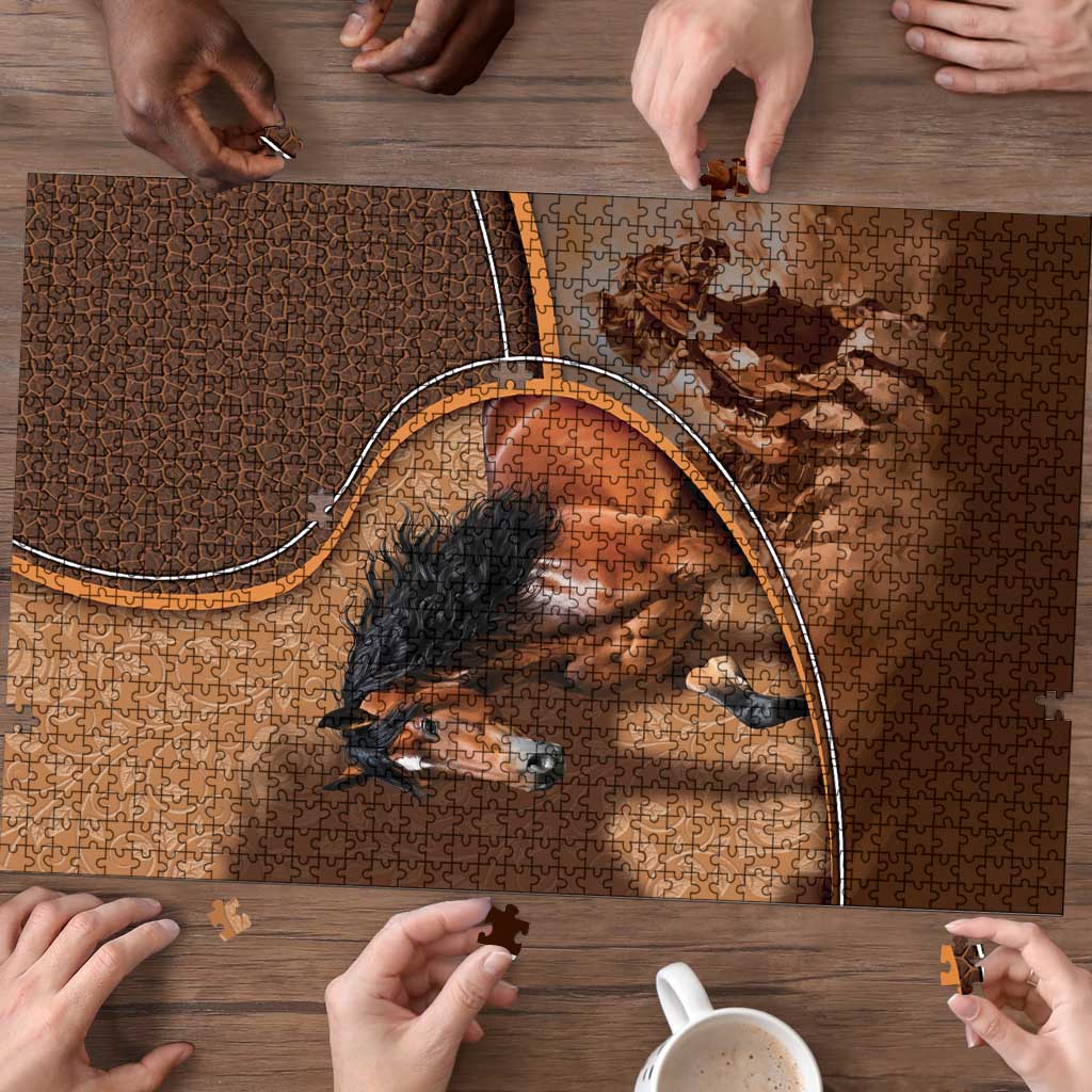 Horse Racing Puzzle Royal Race Leather Effect