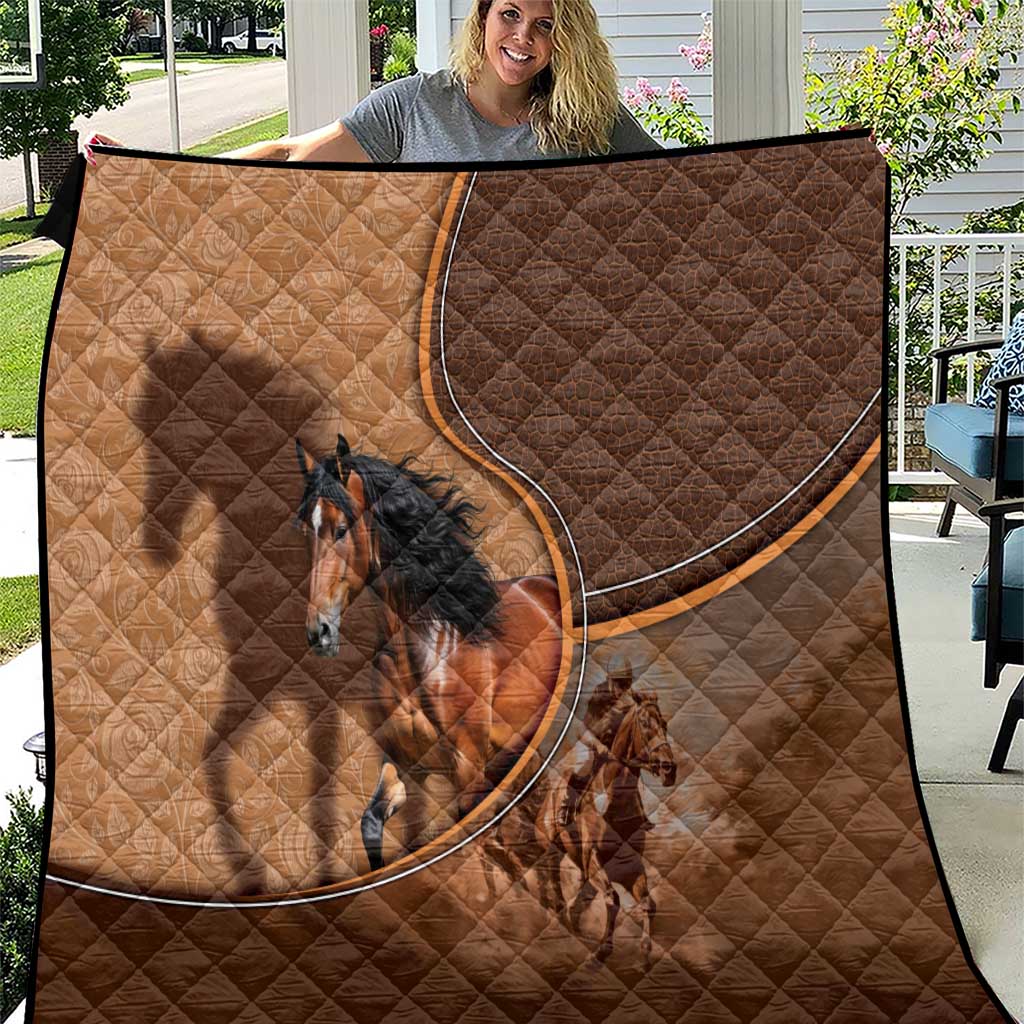 Horse Racing Quilt Royal Race Leather Effect