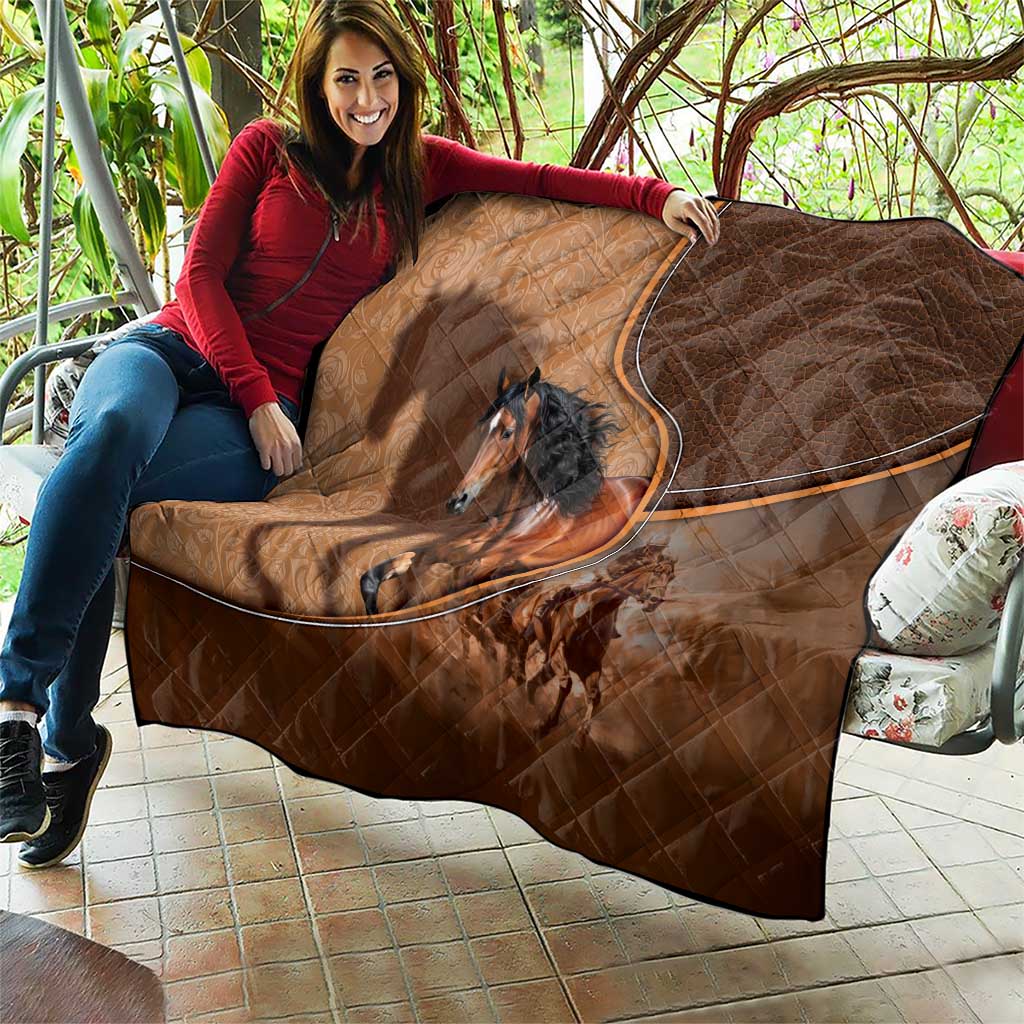 Horse Racing Quilt Royal Race Leather Effect