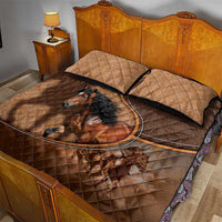 Horse Racing Quilt Bed Set Royal Race Leather Effect