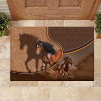 Horse Racing Rubber Doormat Royal Race Leather Effect