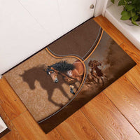 Horse Racing Rubber Doormat Royal Race Leather Effect